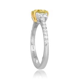 center 1.41 carat yellow diamond with diamond accents Lanfair Ring J224 TSV