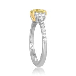 center 1.41 carat yellow diamond with diamond accents Lanfair Ring J224 TSV