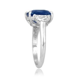 5.53 carat cushion cut Kashmir sapphire diamond accent Denison Ring RSD1001 TSV