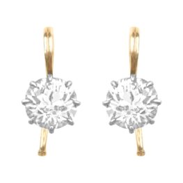 Antique, Victorian Era 2.50 carat total Diamond Tieton Earrings 15489 TV