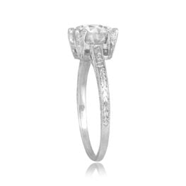 Antique 1.74 cart diamond platinum engraved Burgess Ring 15703 TSV