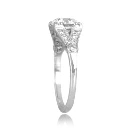 Art Deco 0.95ct old European cut platinum diamond accent Bavaria Ring 15966 TSV
