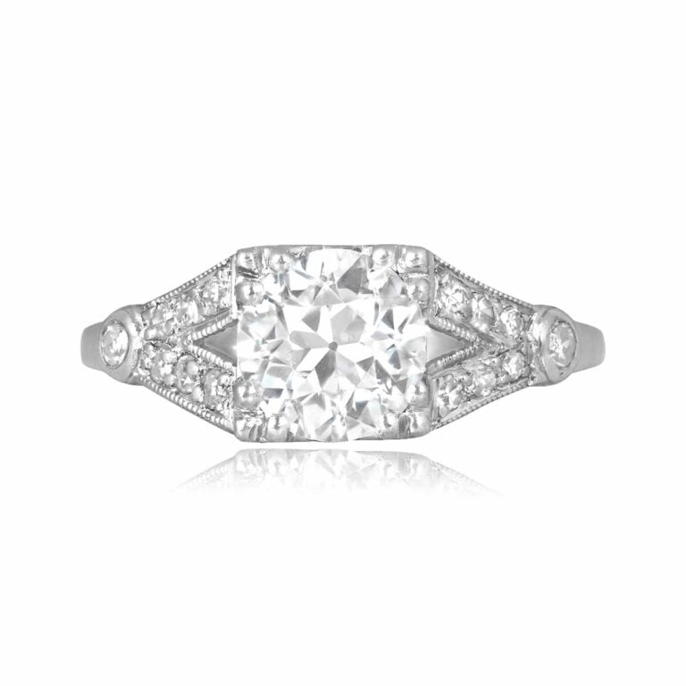 Art Deco GIA 0.95ct Diamond Bavaria Ring, Circa 1925