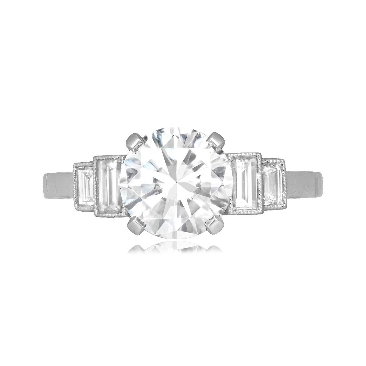 Stacked from 24 images. Method=C (S=1) mid-century 1.21 carat round brilliant cut diamond Brayton Ring 15967 TV