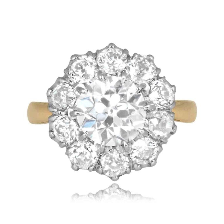 GIA Certified 1.43ct Diamond Cluster Fontanelle Ring