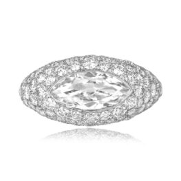 1.24 carat antique marquise cut diamond platinum Monteview Ring 16222 TV