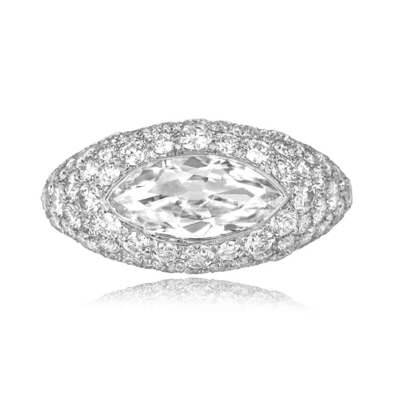 1.24ct Marquise Diamond Platinum Monteview Ring