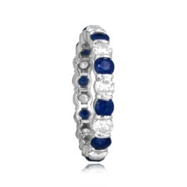 Tiffany Vintage Diamond and Sapphire eternity wedding band Tiffany Band 16308 TSV