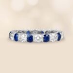 Tiffany Vintage Diamond and Sapphire Band 3mm 16308 Artistic