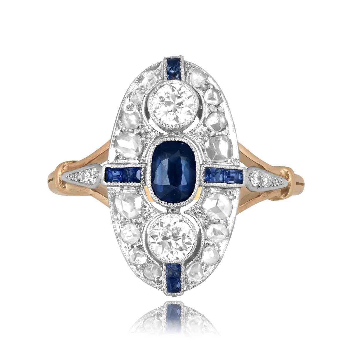 Stacked from 17 images. Method=C (S=1) Edwardian era sapphire and diamond platinum on gold Arbon Ring 16311 TV