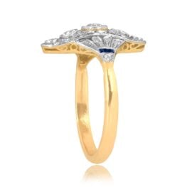 Edwardian Diamond and Sapphire five stone Centennial Ring 16312 TSV