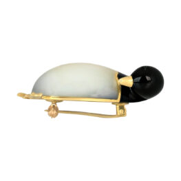 Tiffany penguin yellow gold jade and mother of pearl Tiffany Brooch 16323 SV