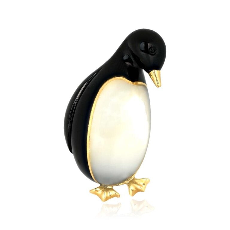 Tiffany & Co. Jade and Mother of Pearl Penguin Brooch