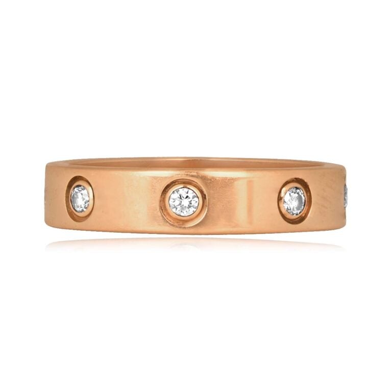 Cartier Diamond Rose Gold Love Band 4mm