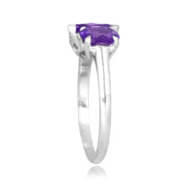 Vintage Amethyst Three Stone platinum Carleton Ring 16329 TSV