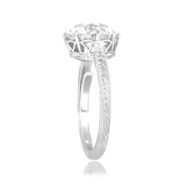 Art Deco 3.09 carat old European cut platinum engraved Parsons Ring 16332 TSV
