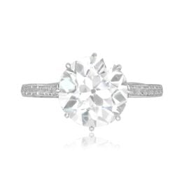 Antique Art Deco 3.09ct old European cut diamond platinum Parsons Ring 16332 TV