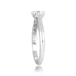 Signed Cartier 0.81 carat diamond platinum solitaire Cartier Ring 16336 TSV