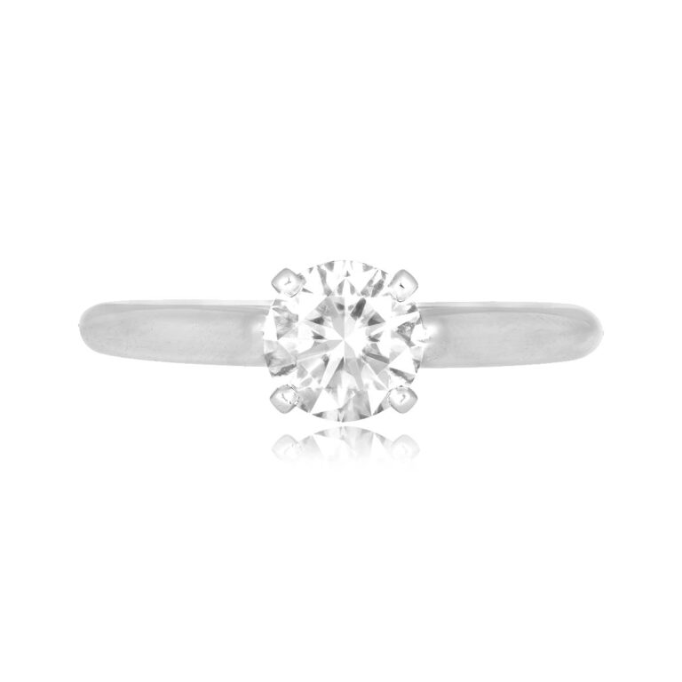 French Cartier GIA 0.81ct Diamond Solitaire Engagement Ring