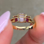 Kunzite Center Set in 18k Yellow Gold Shank Back View f6 16347