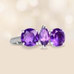 Vintage Amethyst Three Stone Carleton Ring, Circa 1950 16329 Artistic