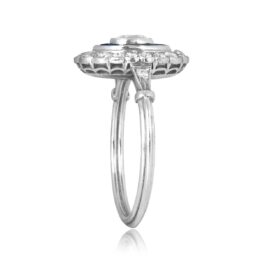 Floral 0.55ct cushion cut Diamond and Sapphire Kirtland Ring BC14929 TSV