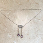 Victorian Era Diamond and Ruby Colora Necklace, Circa 1880 MD610 Marble Artistic