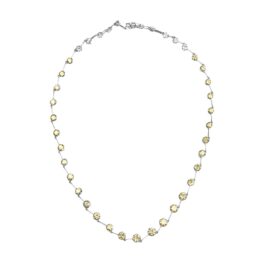 white and yellow round brilliant diamond section style necklace Buford Necklace MD611 TV