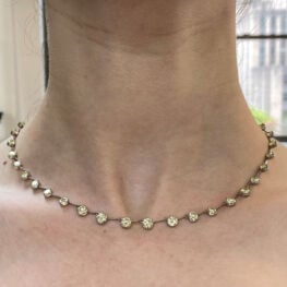 9.55ct Yellow and White Diamond Buford Necklace MD611 Worn