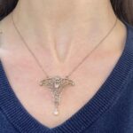 Edwardian Era Diamond Glenmore Necklace, Circa 1910 Worn