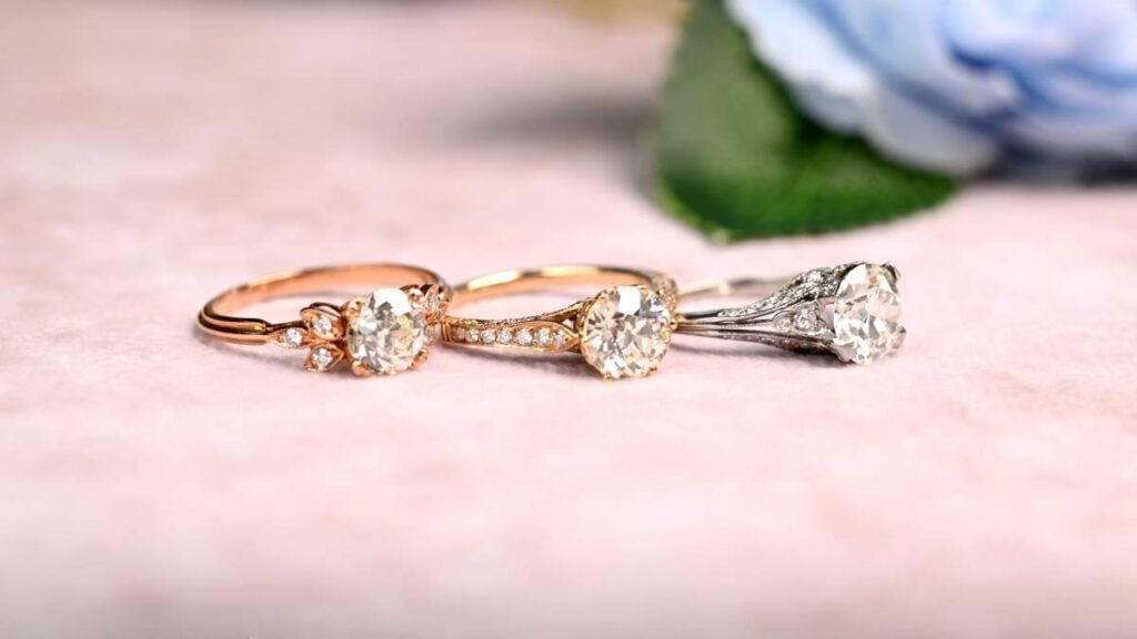 Rose Gold Yellow Gold and White Gold Engagement Rings