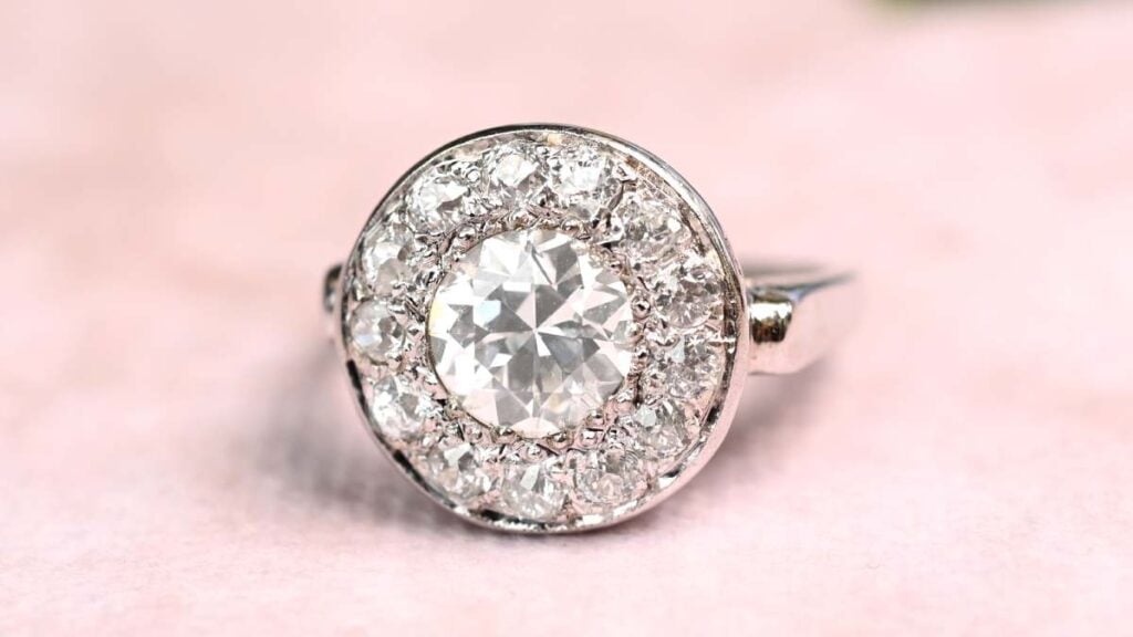 Vintage Transitional Cut Diamond Engagement Ring