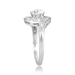 Retro Era 0.95 carat old European cut Diamond Swirl Winfield Ring 14191 TSV