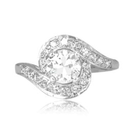 Retro Era 0.95 carat old European cut diamond swirl Winfield Ring 14191 TV