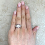 Antique Diamond and Sapphire Engagement Ring Hand Picture f1 16276