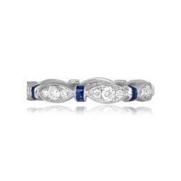 eternity style wedding band diamond and sapphire Thornton Band 16330 TV