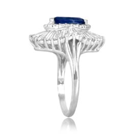 Vintage ballerina style ring, 2.10 carat marquise cut sapphire Traskwood Ring 16357 TSV