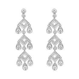 Tiffany & Co. Legacy Jazz Ragoda Chandelier platinum diamond Earrings 16358 TV