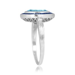 0.72 marquise cut aquamarine platinum Dongola Ring 16361 TSV