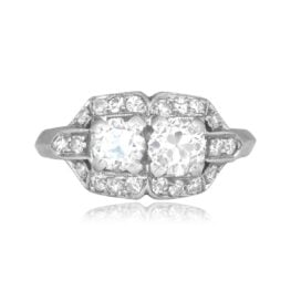 old European cut diamond two stone ring Whitewood Ring 16365 TV