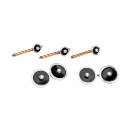Tiffany & Co. diamond onyx platinum on gold Tiffany Cufflinks and Studs 16379 TV