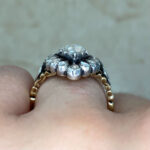 basket view prong-set diamond with rose-cut diamond halo f3 16383