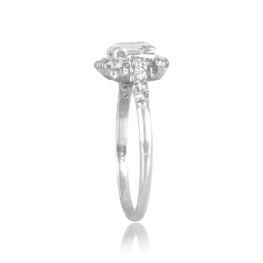Carre Cut Diamond Halo platinum Covington Ring 16403 TSV