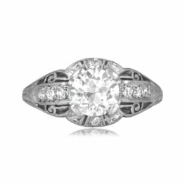 Antique, Art Deco 0.85ct old European cut diamond Evergreen Ring 16404 TV