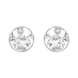 1.50 carat old European cut diamond stud Soleo Earrings 16411 TV