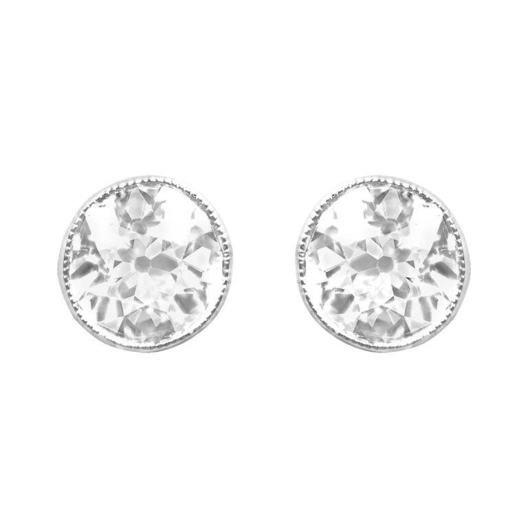 1.50ct Old European Cut Diamond Soleo Earrings