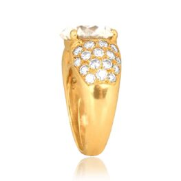 French GIA 6.03ct round brilliant Diamond Yellow Gold Elnora Ring 6CTR1 TSV