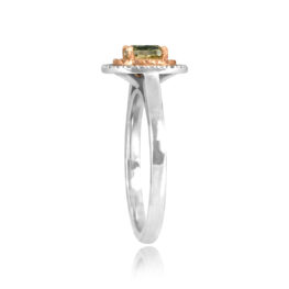 GIA 0.73ct Fancy Light Green Yellow Diamond double halo Inola Ring DYL11671