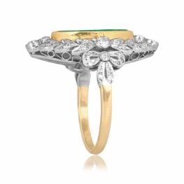 3.50 carat oval cabochon opal platinum on gold Dadeville Ring LV24-18 TSV