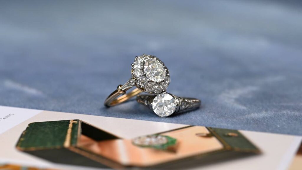 Rack Card of Jewelry with 2 engagement rings